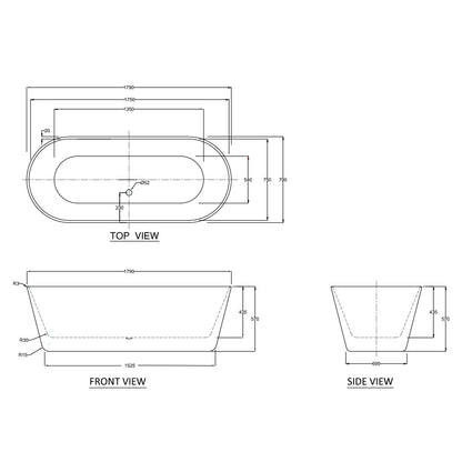Decina Elinea 1780  Freestanding Bath