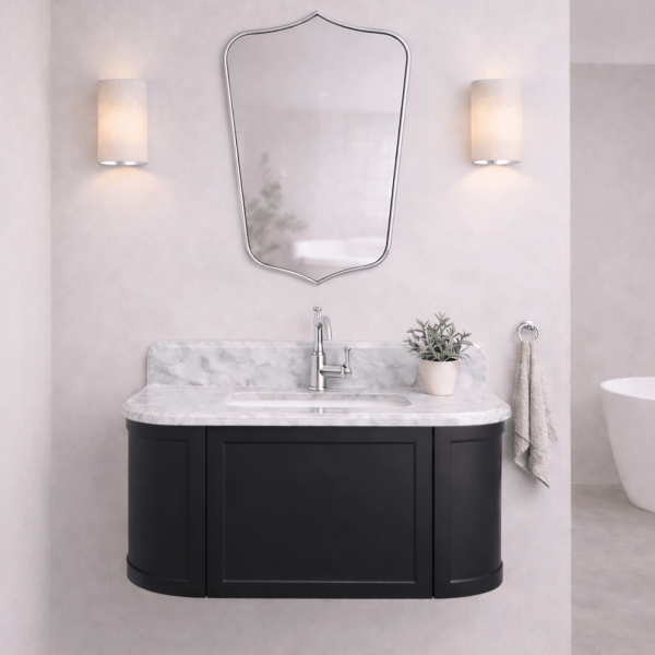 Evara 900mm Vanity with Real Marble Top & Ceramic Undercounter Basin