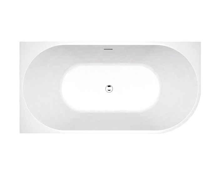 Left Corner 1500x750x580 Gloss White Bathtub OF