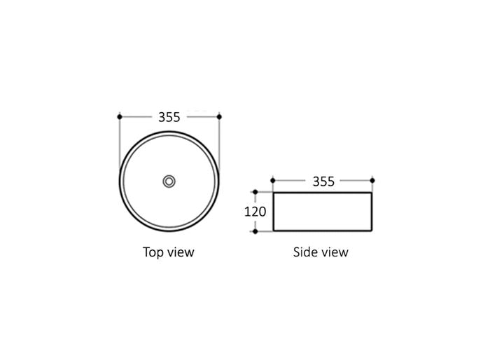 Artis 88 355x355x120 Carbon Grey Basin