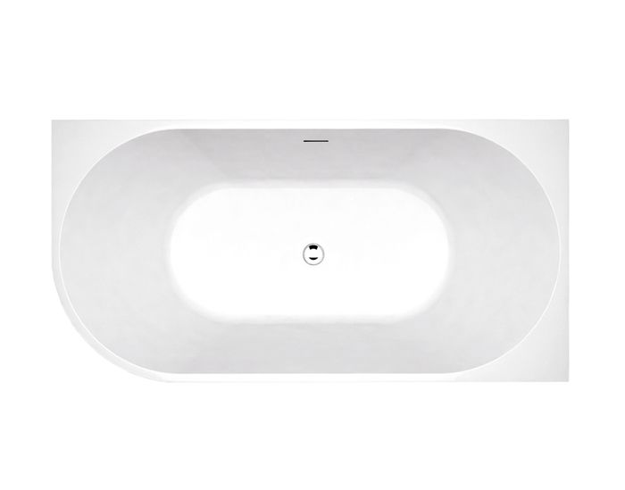 Right Corner 1500x750x580 Gloss White Bathtub OF