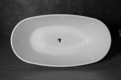 Vinny 1500x800x575 Gloss White Egg Shape Bathtub NF