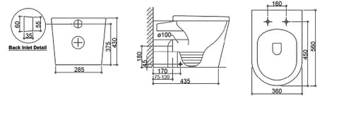 Alzano Floor Mount Pan Geberit Inwall Cistern Set
