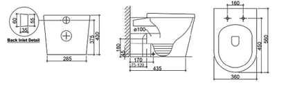 Alzano Floor Mount Pan Geberit Inwall Cistern Set