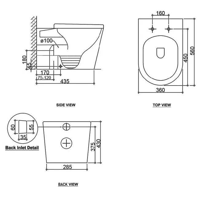 Alzano Floor Mount Pan Geberit Inwall Cistern Set