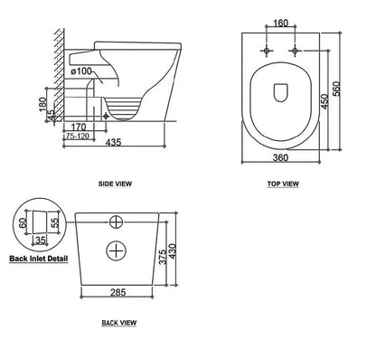 Alzano Floor Mount Pan Geberit Inwall Cistern Set