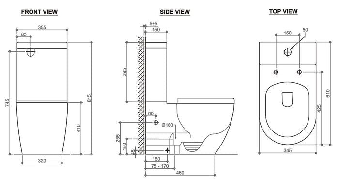 Inspire Deluso  Rimless Back to Wall Toilet Suite