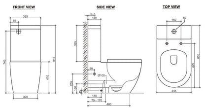 Inspire Deluso  Rimless Back to Wall Toilet Suite