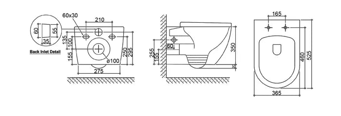 Voghera  Wall Hung Pan Geberit Inwall Cistern Set