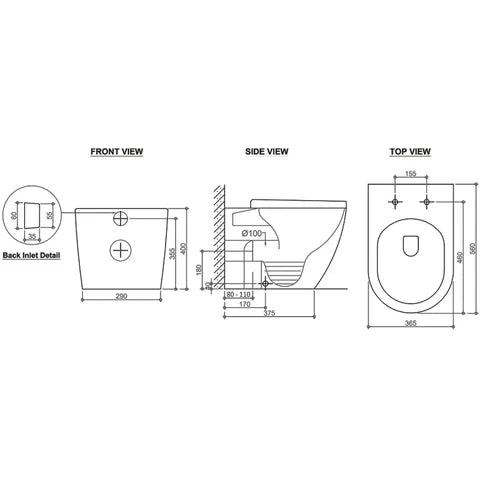 Voghera Floor Mount Pan Geberit Inwall Cistern Set