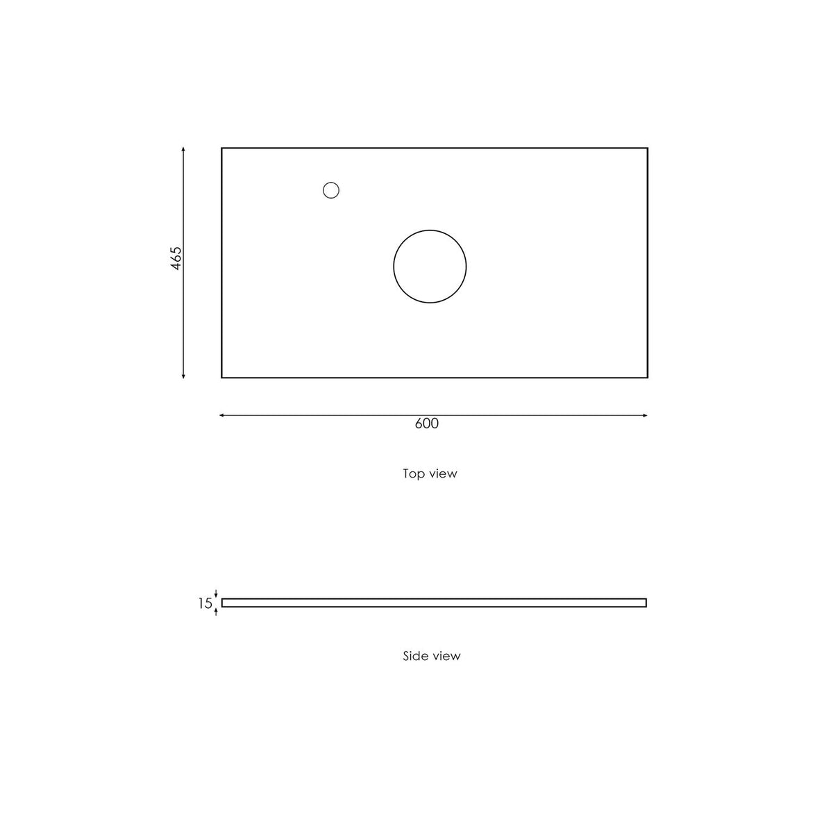 Boston 600mm Light Grey Wall Hung Vanity with Mont Blanc Top 10TH