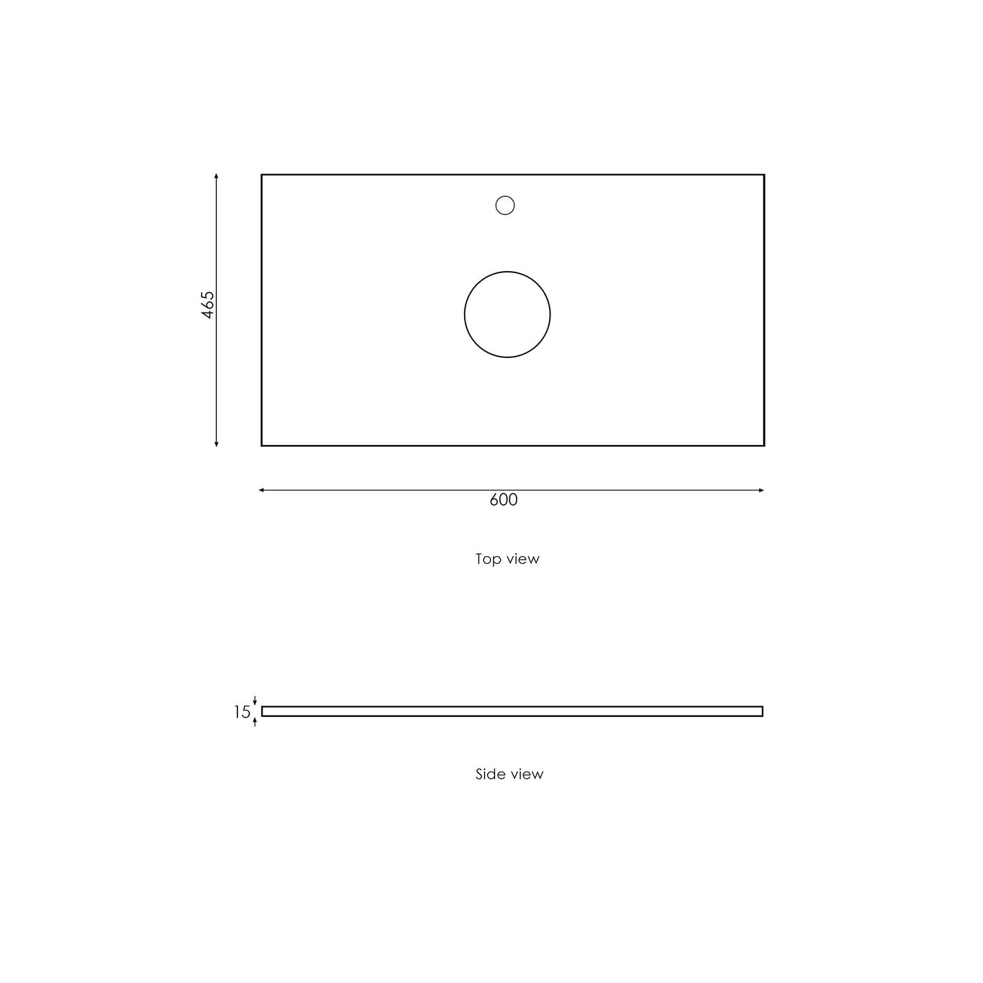 Boston 600mm Light Grey Wall Hung Vanity with Mont Blanc Top 12TH