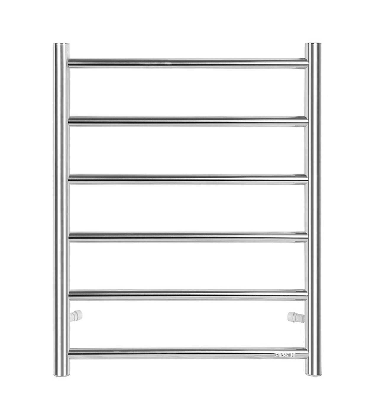 Round Stainless Steel Chrome Electric Heated Towel Rack 6 Bars Universal Inlet