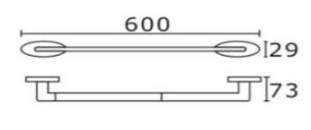 Icon 600mm Single Towel Rail