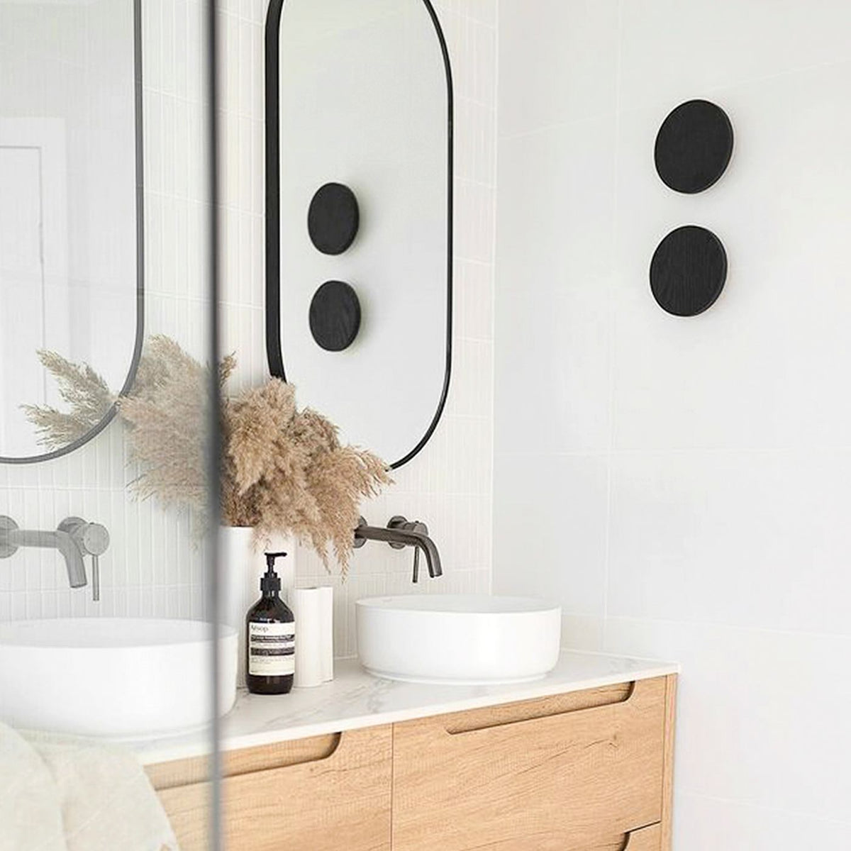 Byron 1200mm Natural Oak Wall Hung Vanity with Mont Blanc Top Double Bowl 12TH