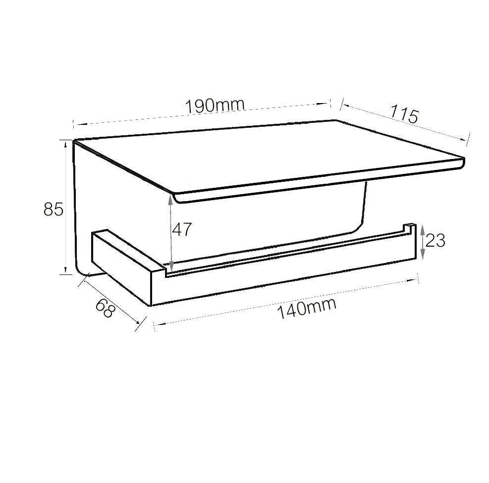 Recxis Chrome Paper Holder With Phone Shelf