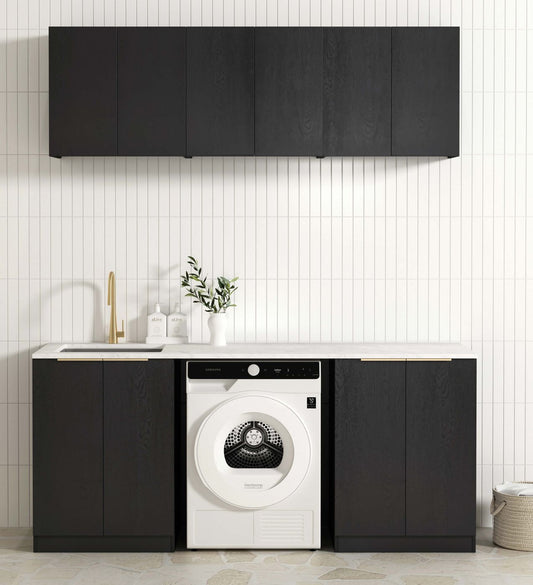 Laundry Kit 1960B Byron/Bondi Black Oak with Pure White Top