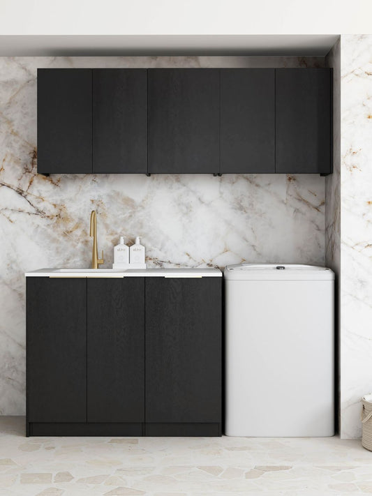 Laundry Kit 1715B Byron/Bondi Black Oak with Pure White Top