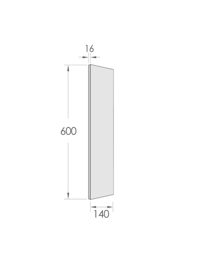 Filler 600x140x16 Polyurethane Black