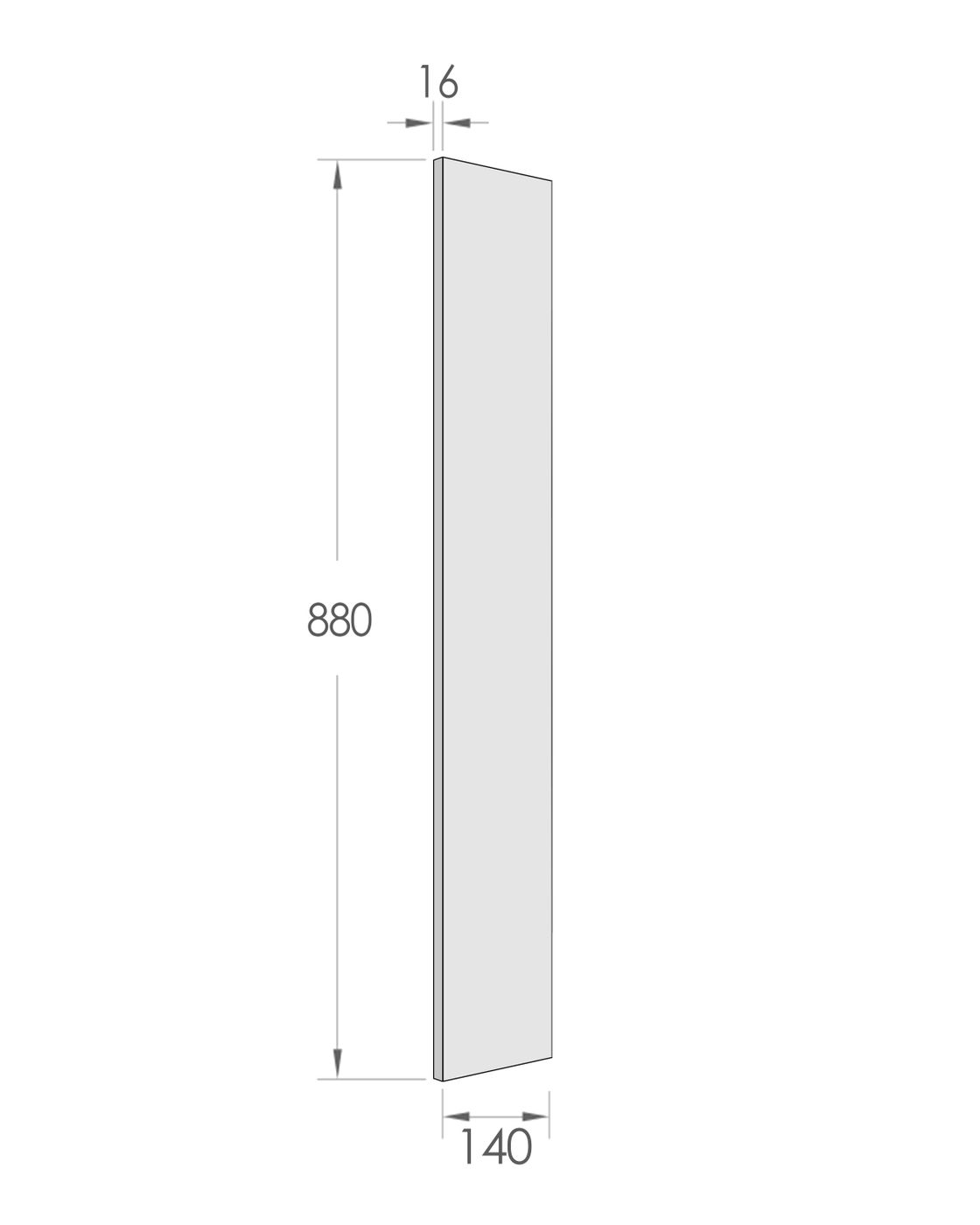 Filler 880x140x16 Polyurethane White