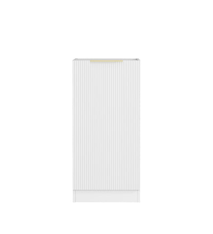 Laundry Kit 1715C Bondi Fluted White with Natural Carrara Marble Top
