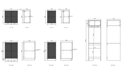 Laundry Kit 1715C Bondi Fluted White with Natural Carrara Marble Top