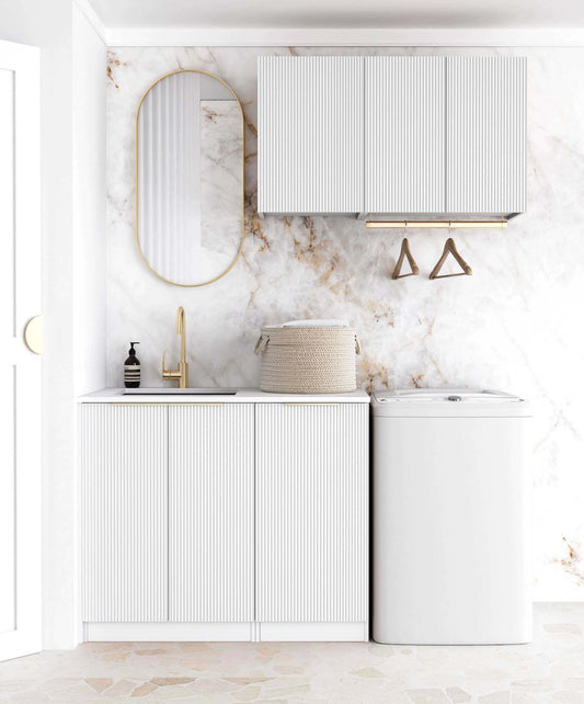 Laundry Kit 1715A Bondi Fluted White with Pure White Top