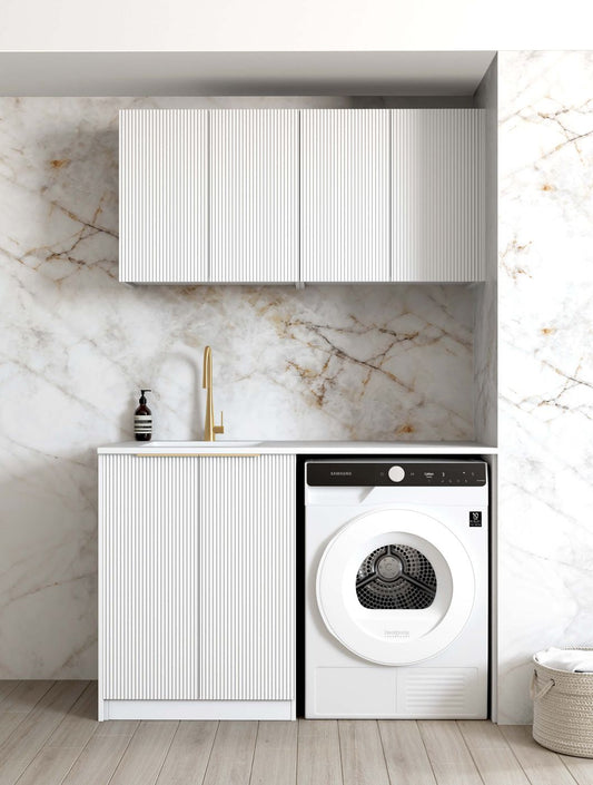 Laundry Kit 1305B Bondi Fluted White with Pure White Top