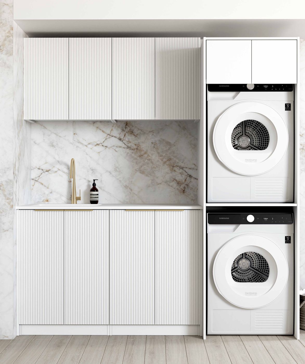 Laundry Kit 1960C Bondi Fluted White with Pure White Top