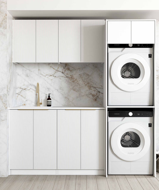 Laundry Kit 1960C Bondi Fluted White with Pure White Top