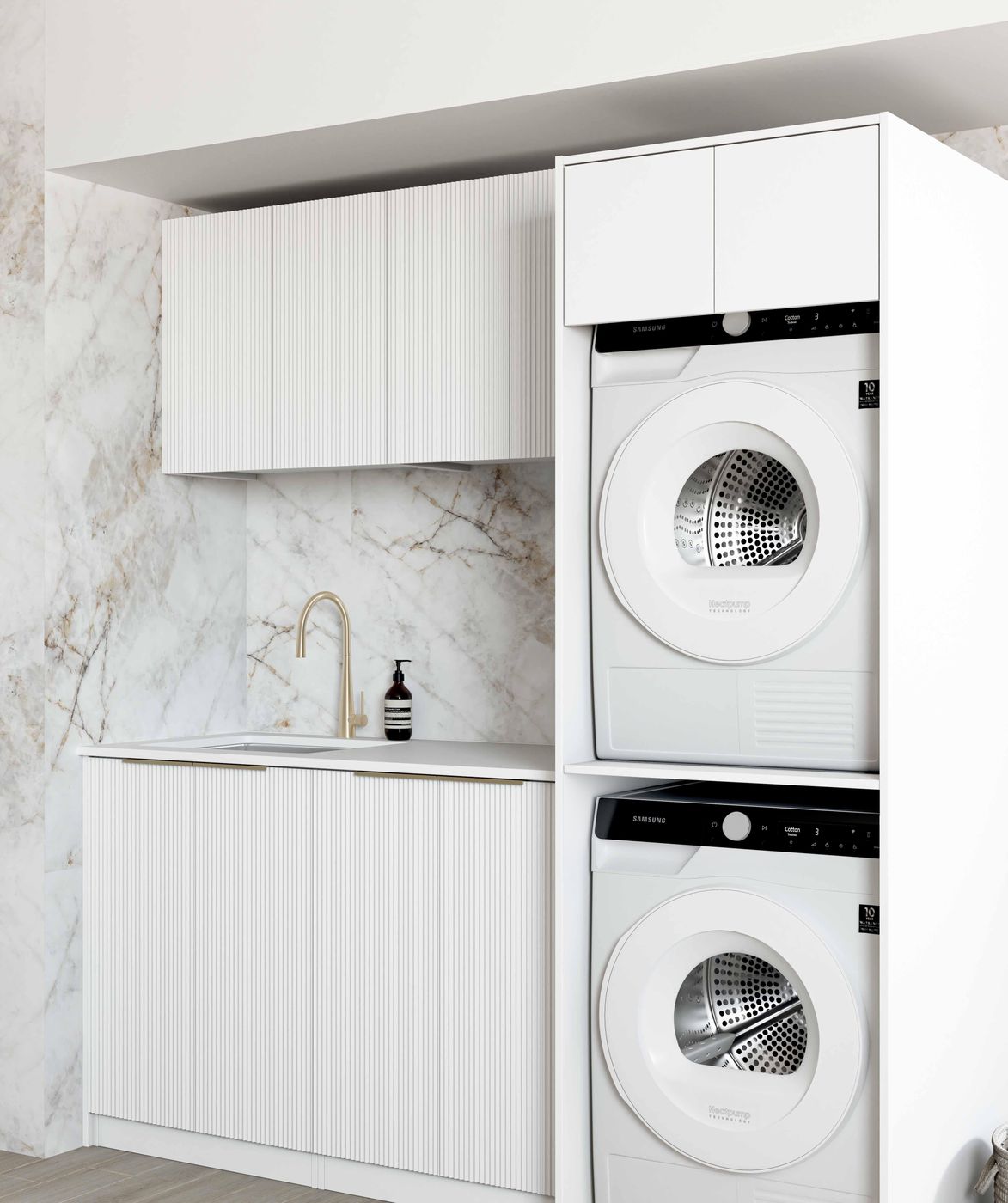Laundry Kit 1960C Bondi Fluted White with Pure White Top