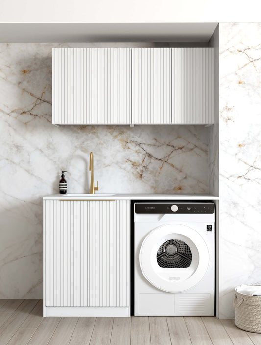 Laundry Kit 1305B Noosa Fluted White with Pure White Top