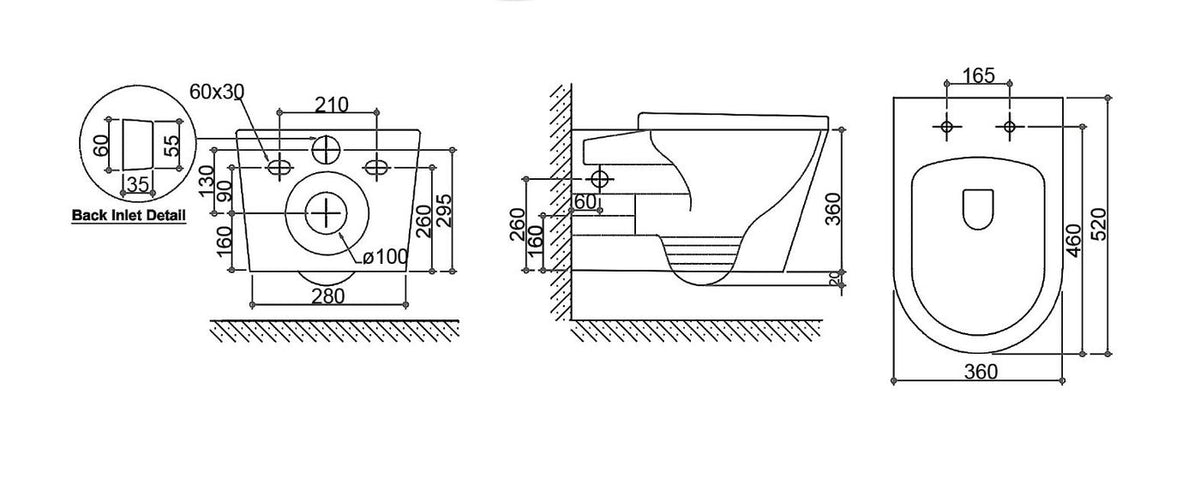 Alzano WH Rimless Pan STD Seat
