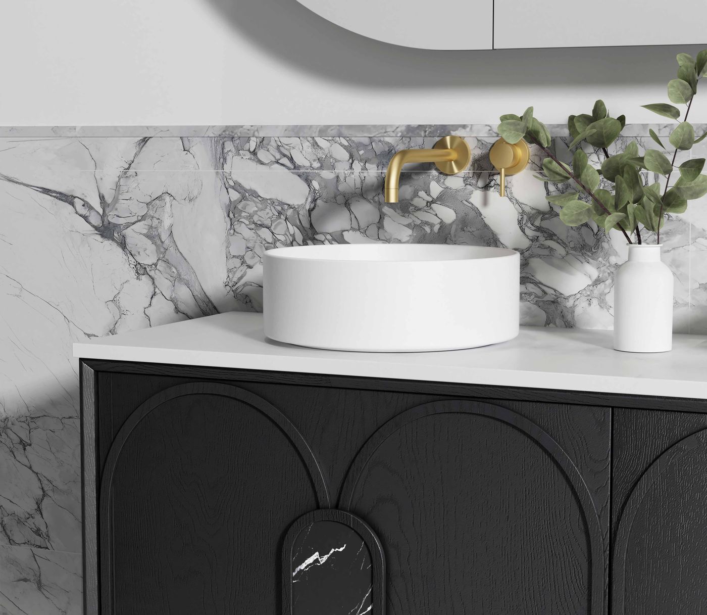 Laguna 1500mm Black American Oak Wall Hung Cabinet Only