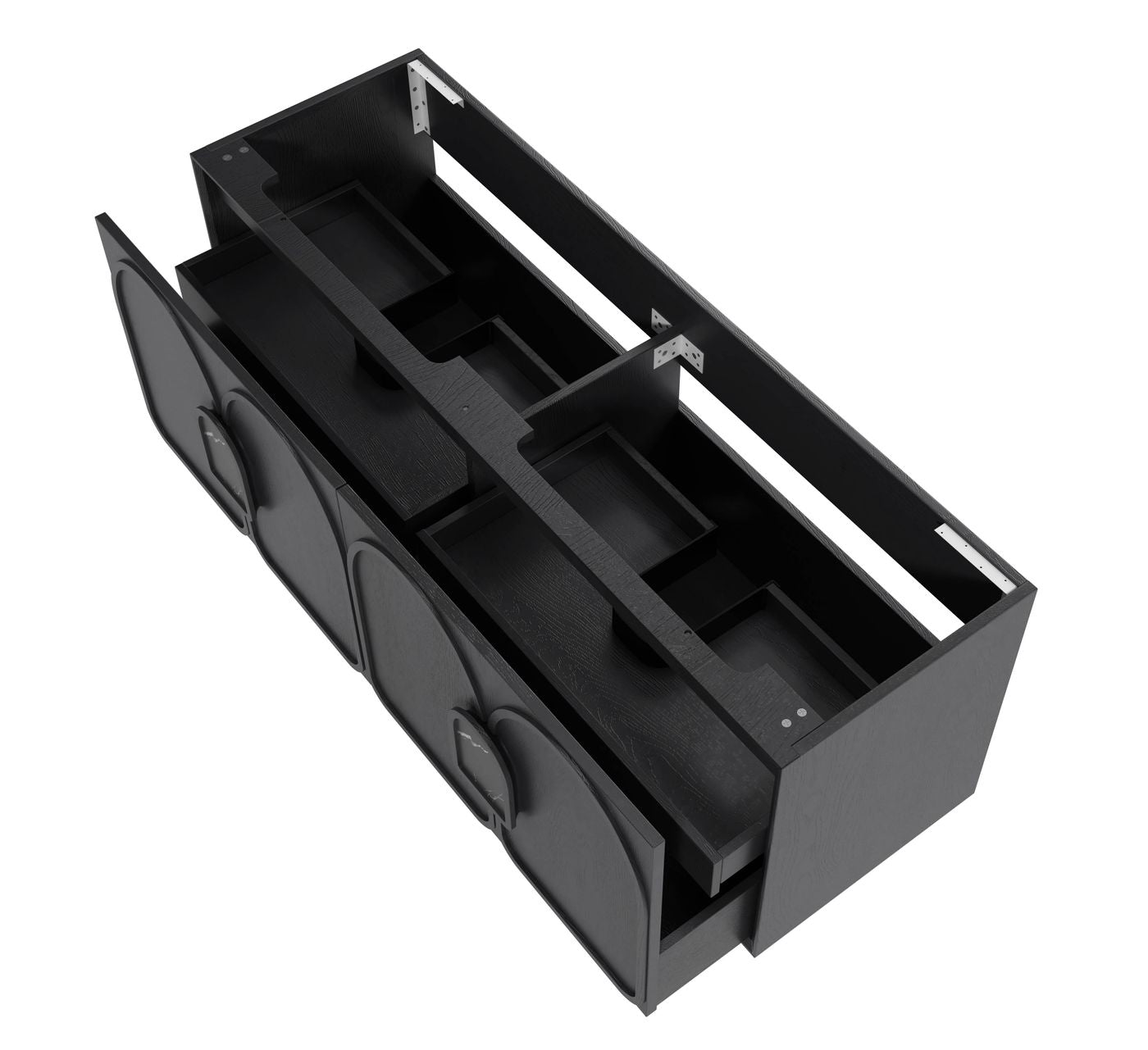 Laguna 1500mm Black American Oak Wall Hung Cabinet Only