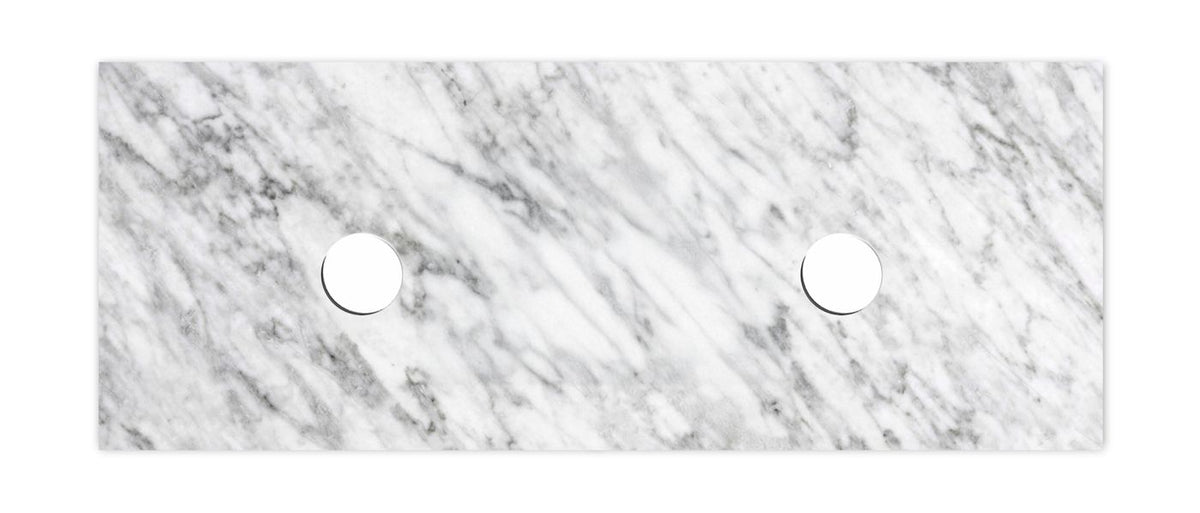 Natural Carrara Marble 1200x465x18 Top Double Bowl