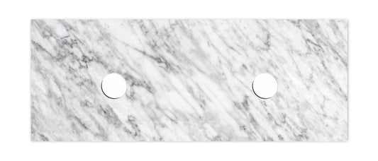 Natural Carrara Marble 1200x465x18 Top Double Bowl