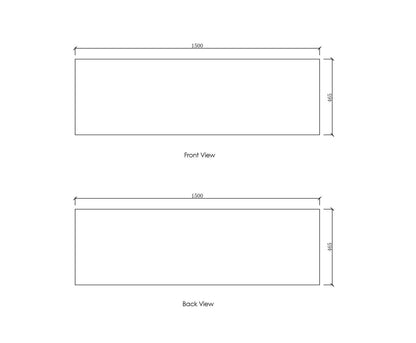 Natural Carrara Marble 1500x465x18 Top No Hole