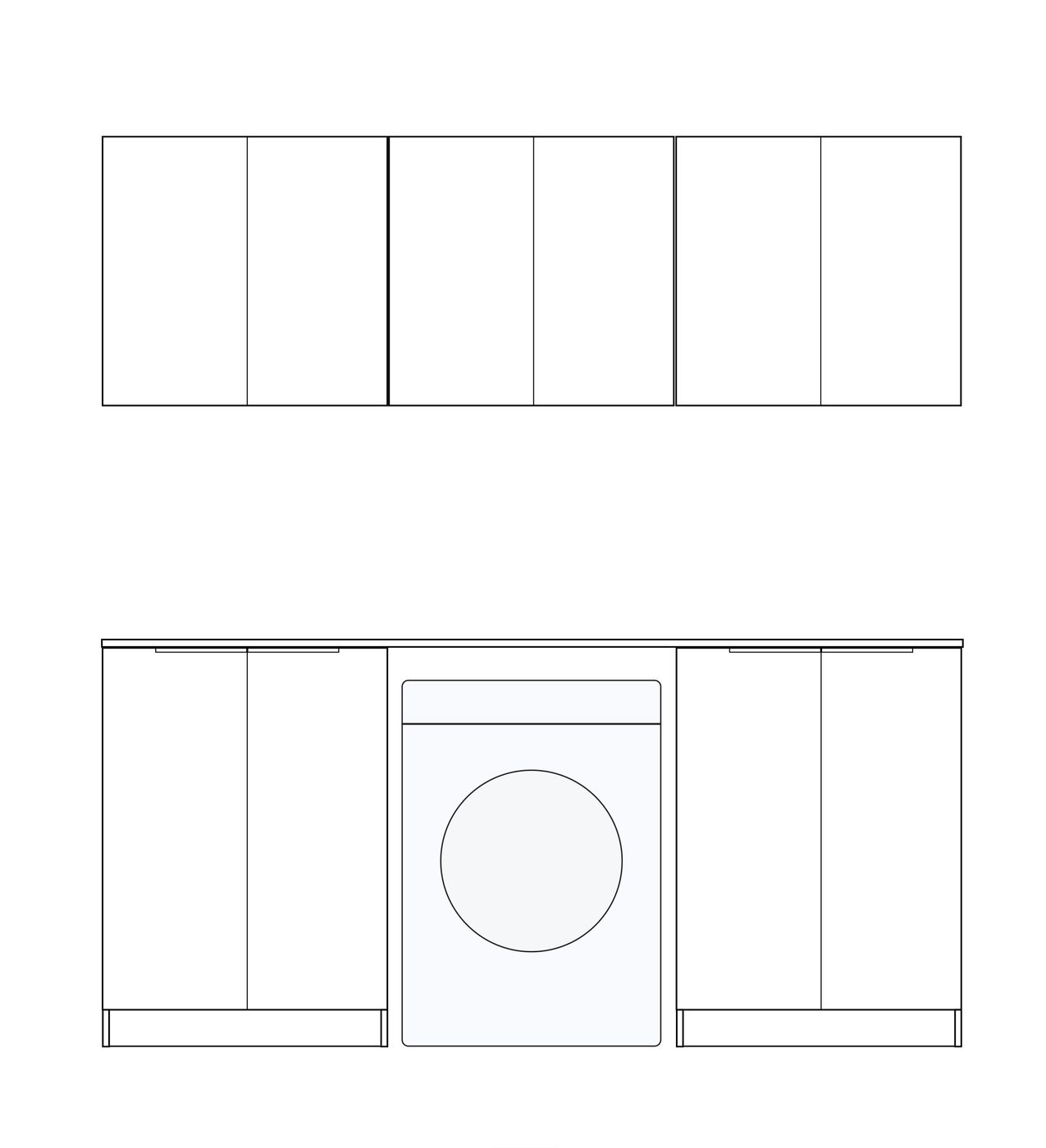 Laundry Kit 1960B Bondi Fluted White with Pure White Top