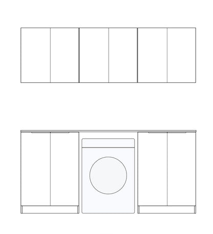 Laundry Kit 1960B Bondi Fluted White with Pure White Top
