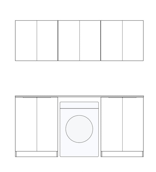 Laundry Kit 1960B Bondi Fluted White with Pure White Top