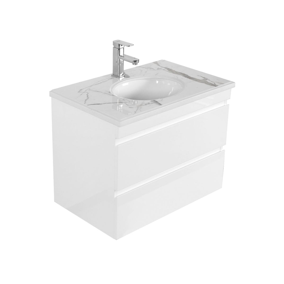 Dover 750mm Gloss White Wall Hung Cabinet Only