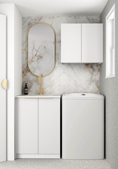 Wall and Base Cabinets Kit 650 Bondi Fluted White with Pure White Top