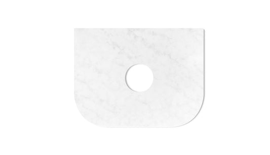 Bondi 600mm Satin White Fluted Wall Hung Curve Vanity with Cloudy Carrara Top
