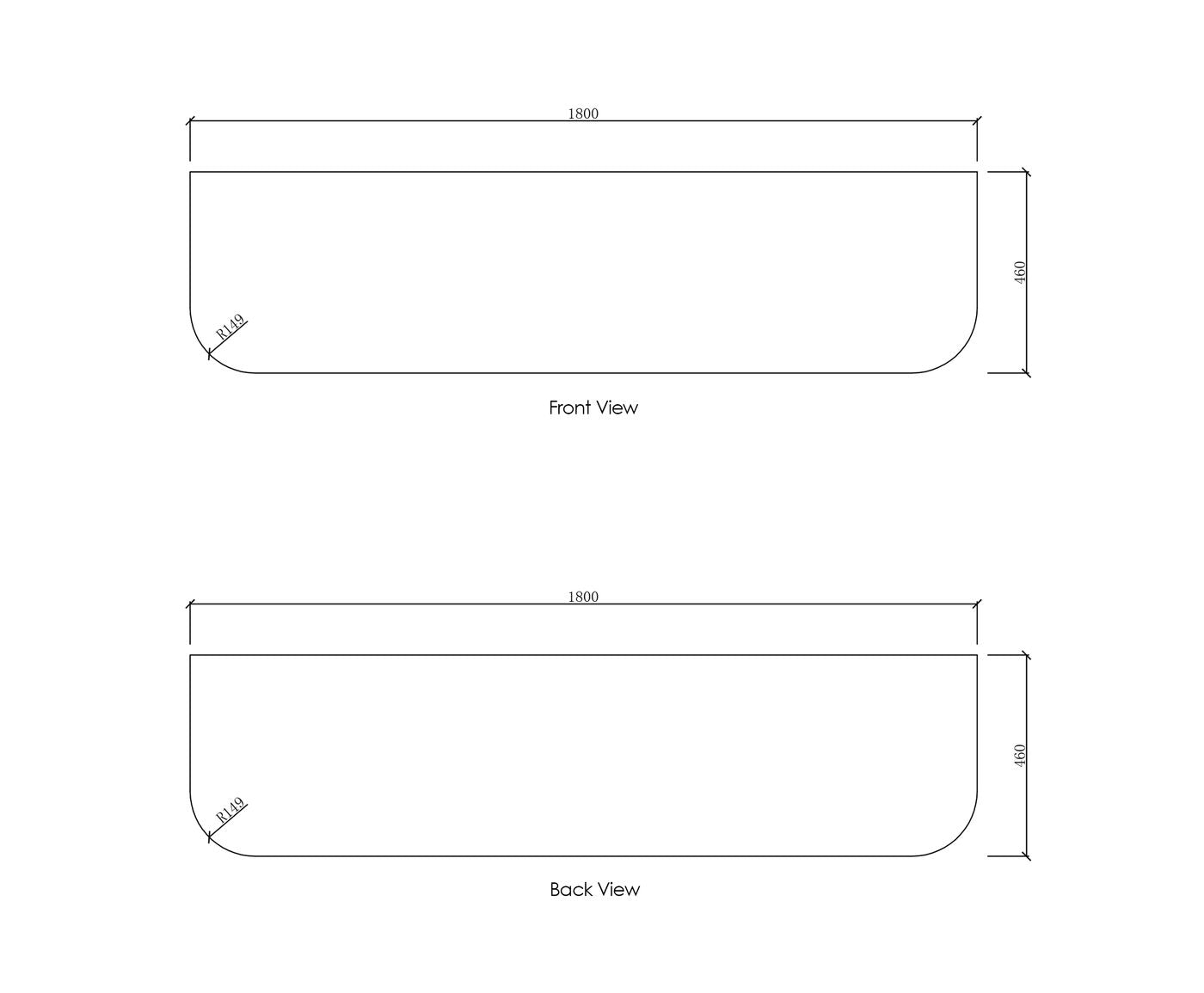 Bondi 1800x460x18 Natural Carrara Marble Top No Hole
