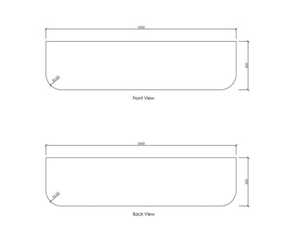 Bondi 1800x460x18 Natural Carrara Marble Top No Hole