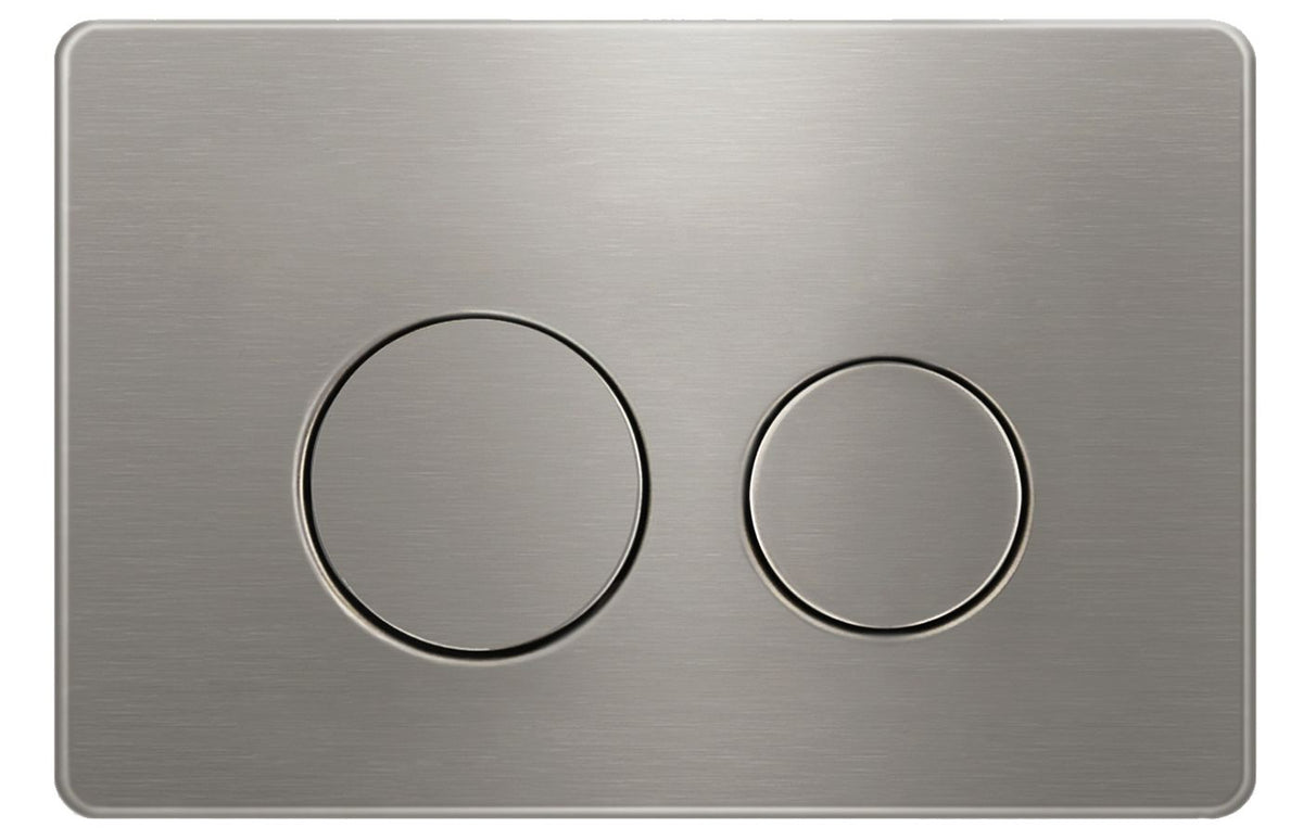 R&T Round Gun Metal Stainless Dual -Flush Push Plate
