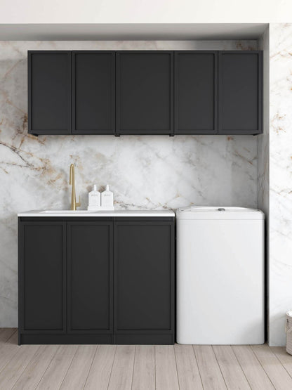 Laundry Kit 1715B Hampshire Black with Natural Carrara Marble Top