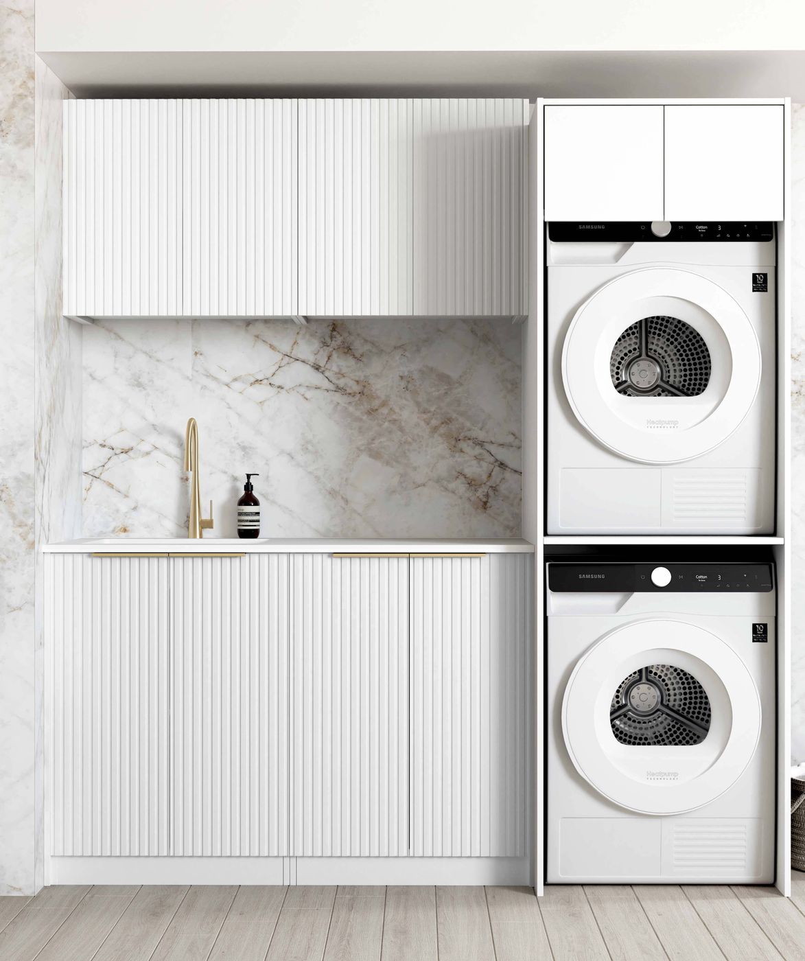 Laundry Kit 1960C Noosa Fluted White with Pure White Top