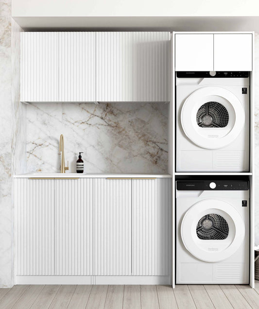 Laundry Kit 1960C Noosa Fluted White with Pure White Top